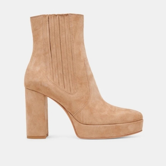 🔹️DOLCE VITA🔹️ Suede Cinny Boots in camel Ankle Booties - Picture 3 of 9